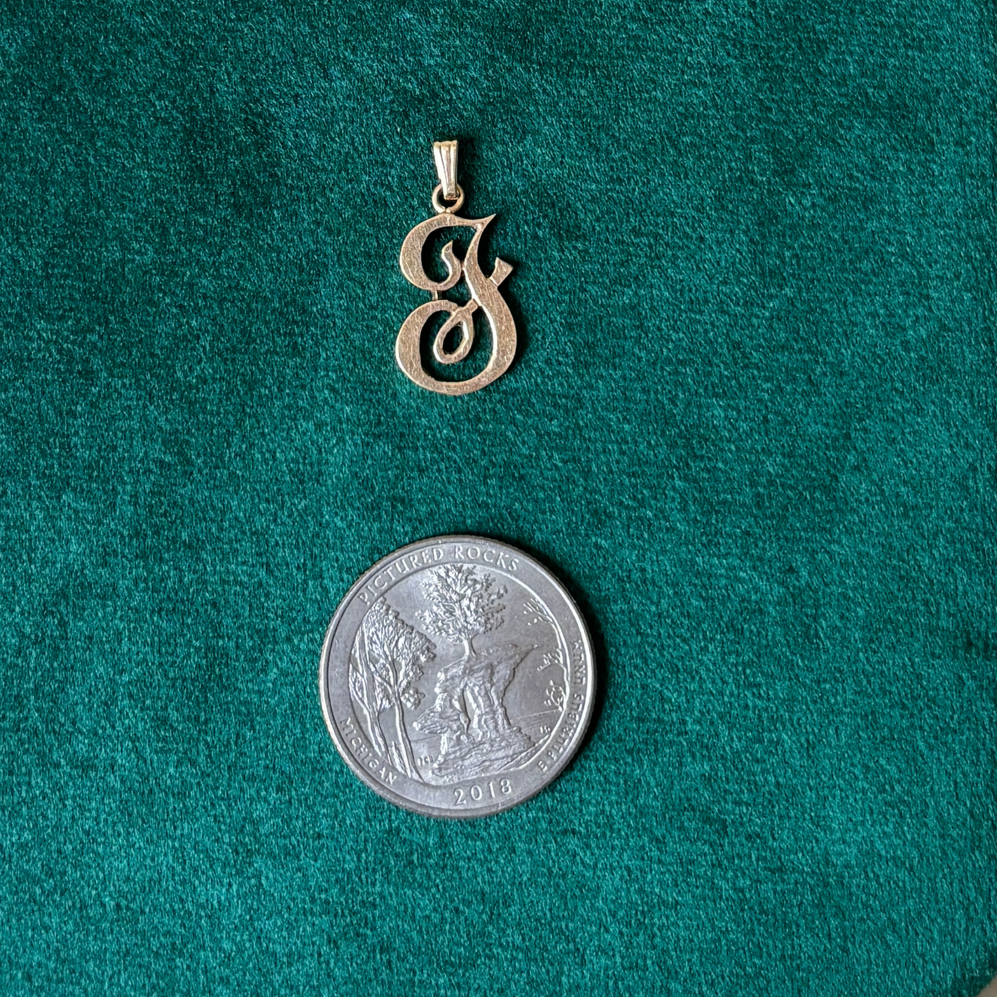 14k letter J charm