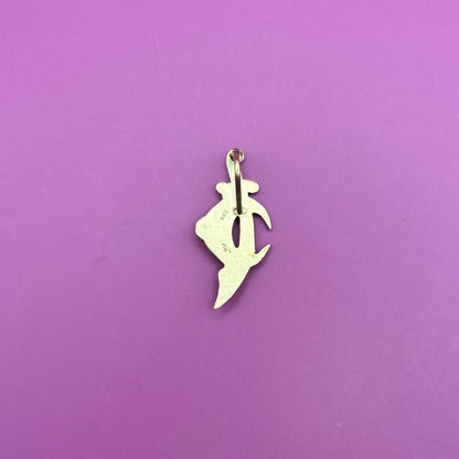 14k masonic dagger & moon brooch conversion charm