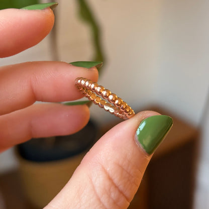 14k bubble bead stacker ring