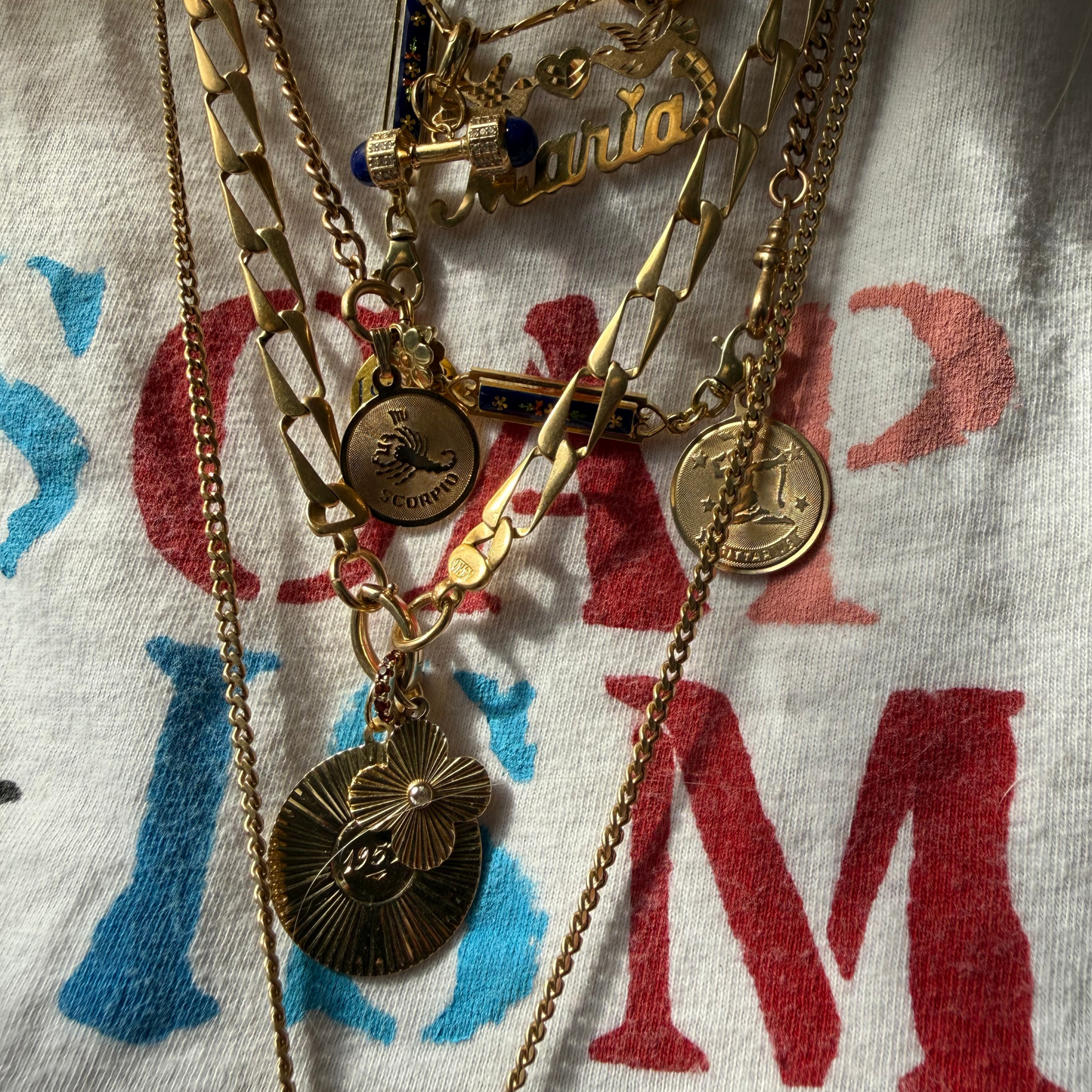 14k Scorpio medallion charm