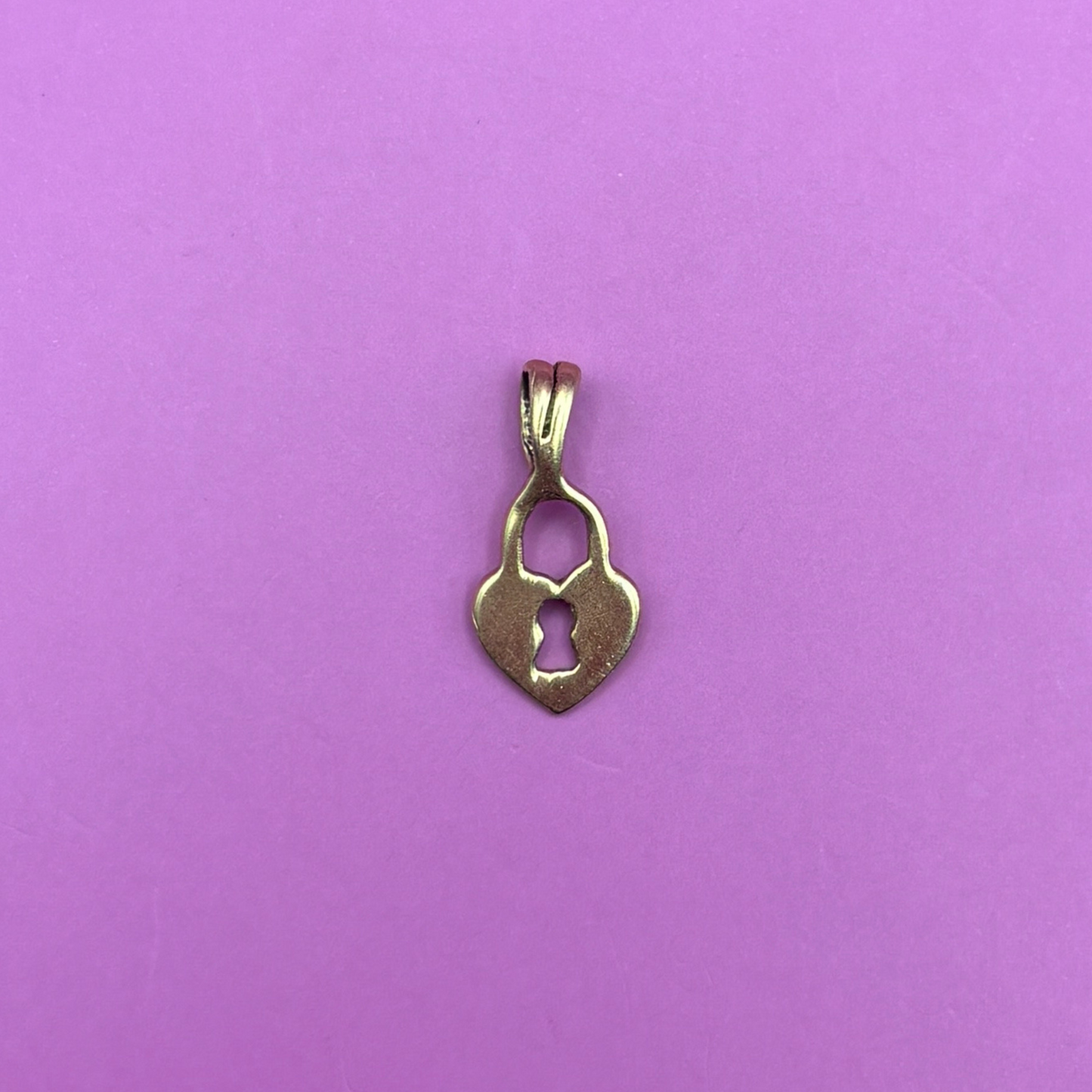 14k mini lock charm