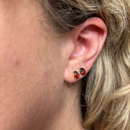 18k ladybug studs earrings