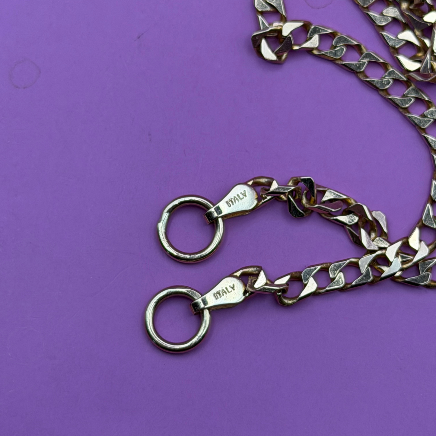 14k square curb sans-a-clasp chain 19.25"