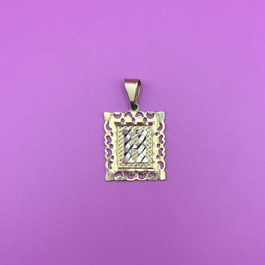 14k letter H window charm