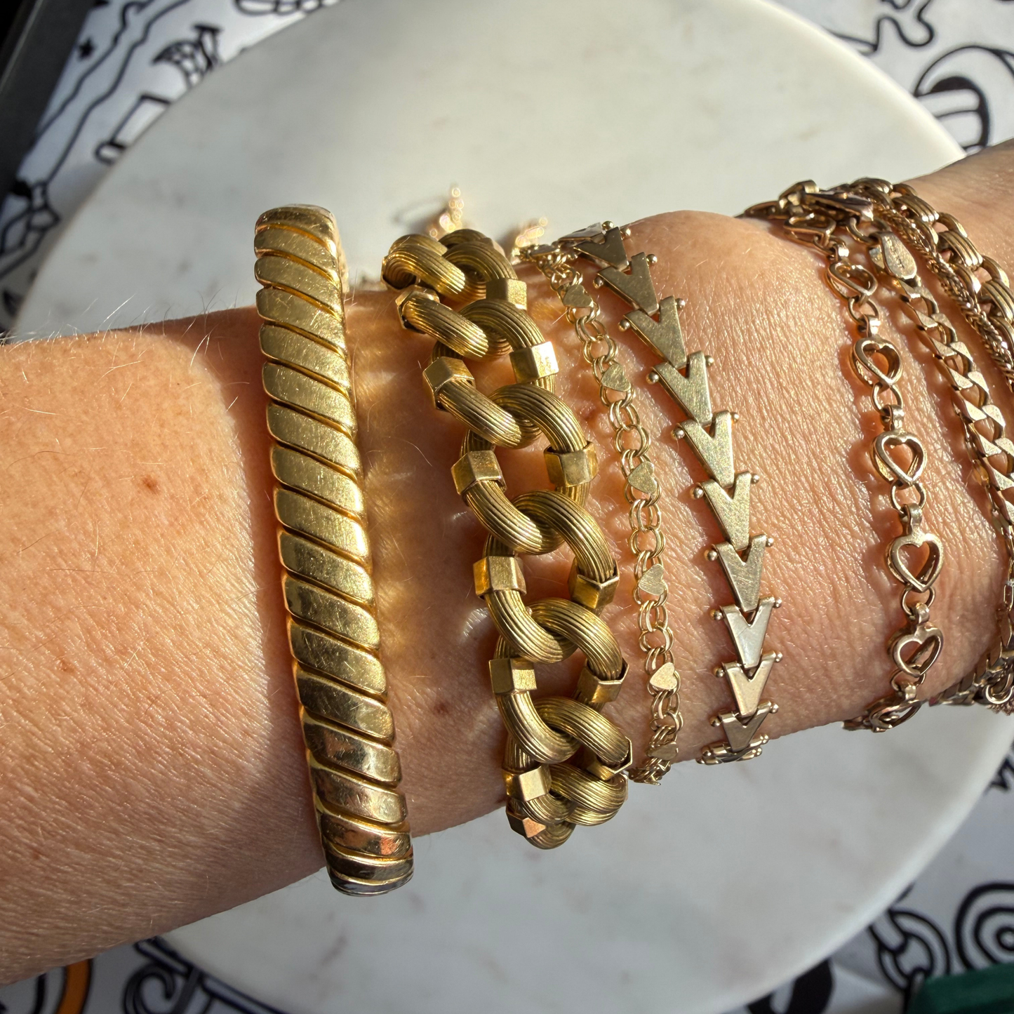 14k chevron link bracelet 7.5"
