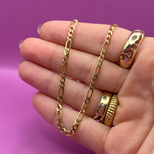 14k figaro chain 16"