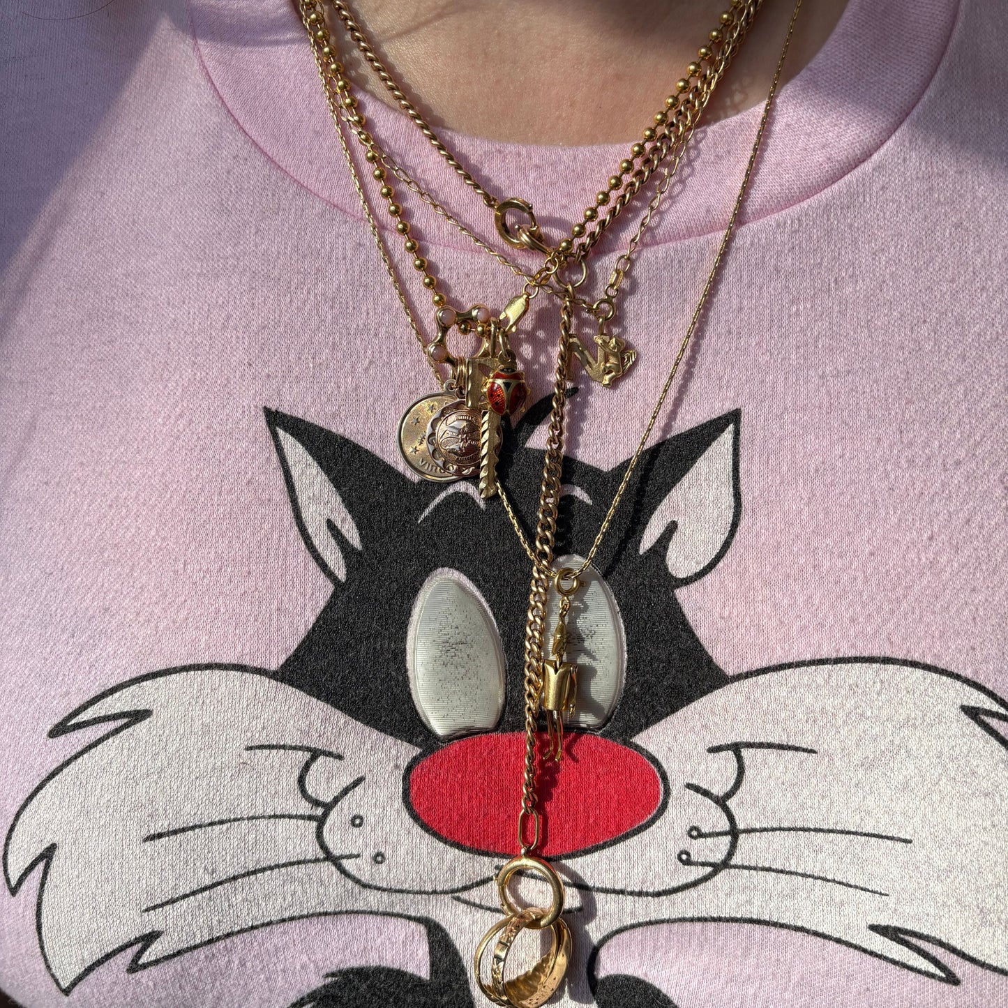 14k rust enamel ladybug charm