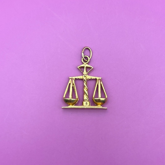 14k libra charm