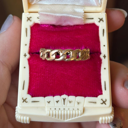 14k curb infinity band