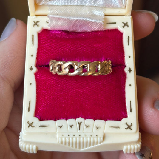 14k curb infinity band