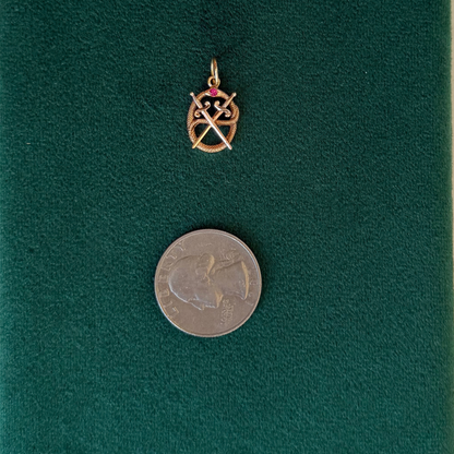 14k snake & swords frat pin conversion charm