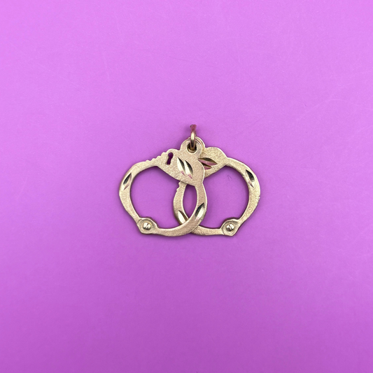 14k handcuffs charm