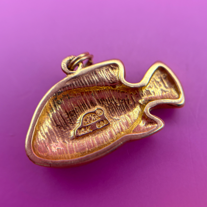 14k grumpy fish charm