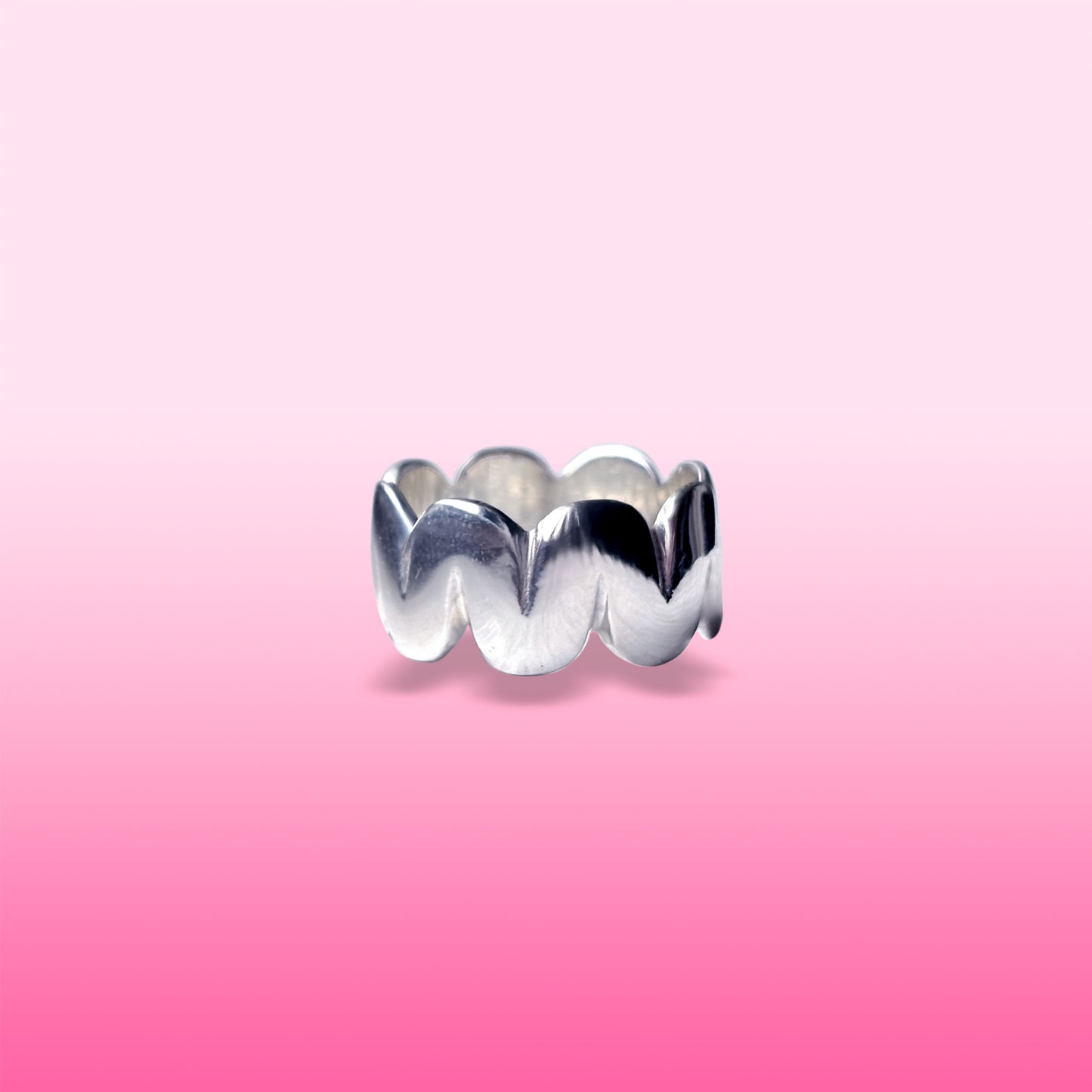 silver squiggle wave infinity band