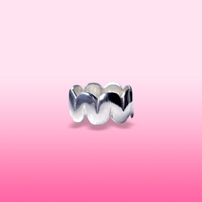 silver squiggle wave infinity band