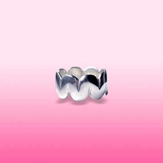 silver squiggle wave infinity band