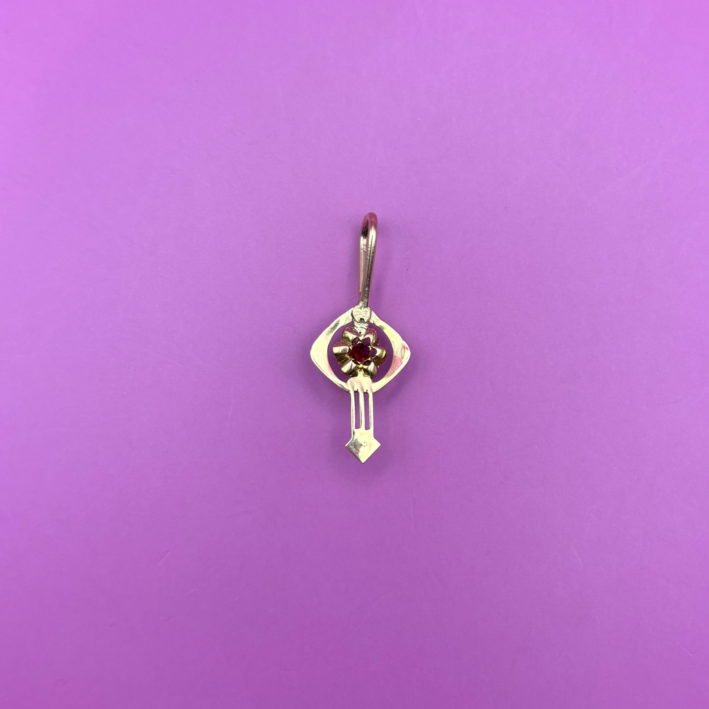 14k ruby & pearl stick pin conversion charm