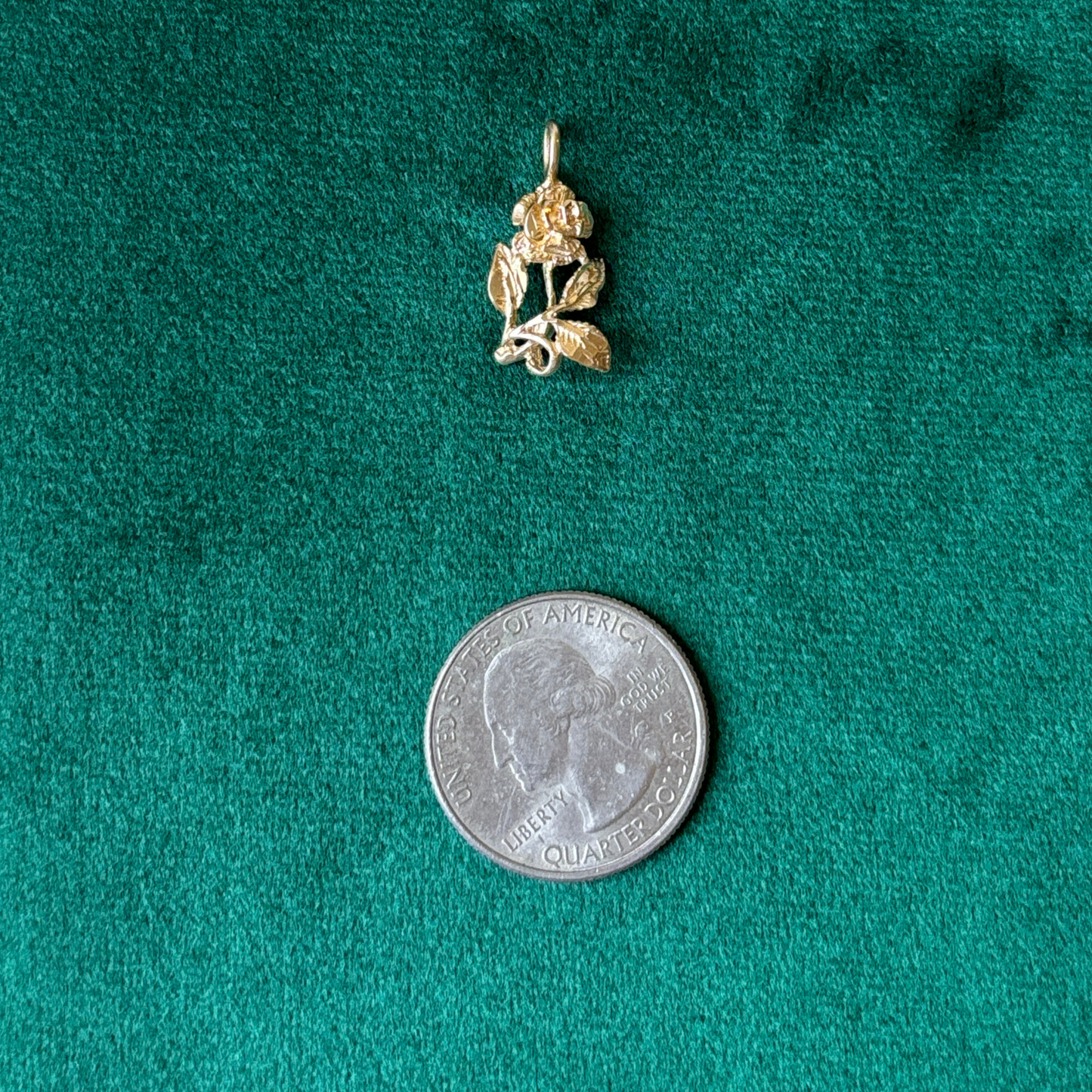 14k rose charm