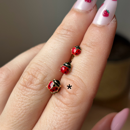 18k ladybug studs earrings