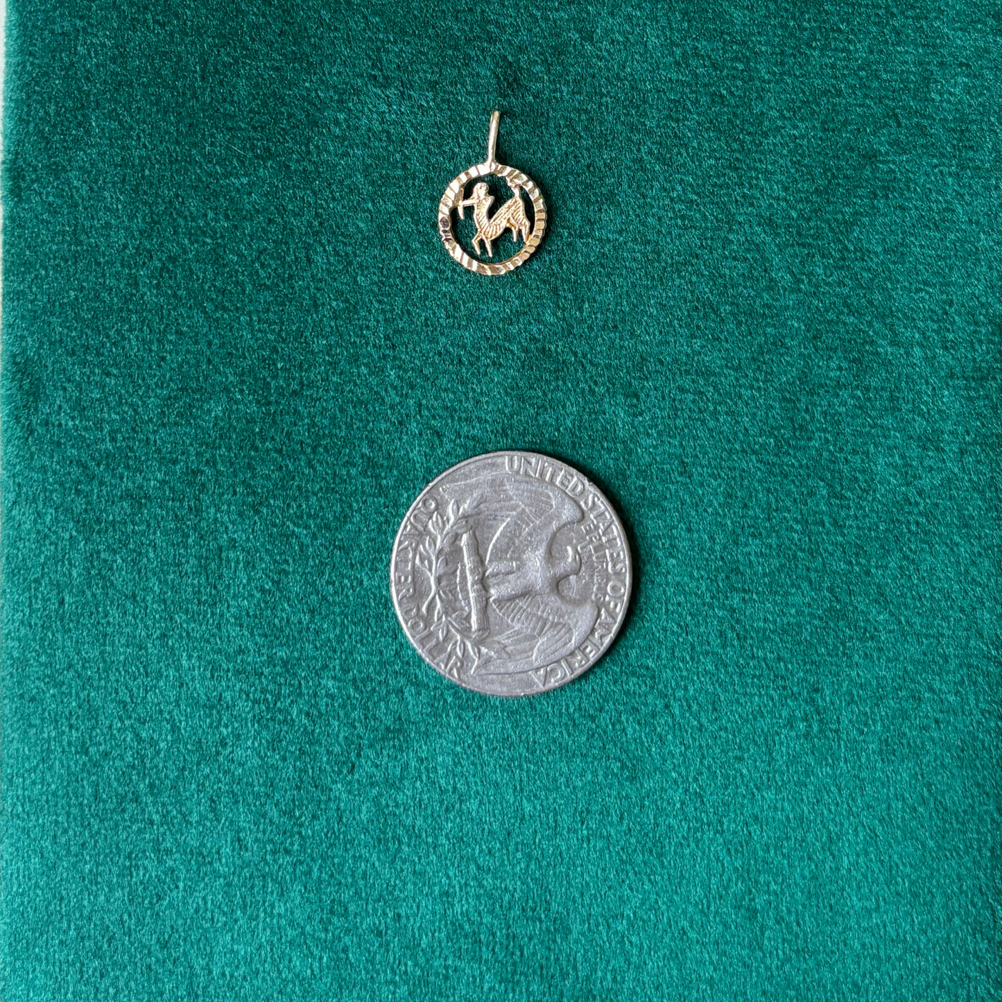 14k sagittarius mini charm