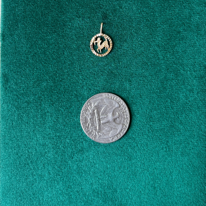 14k sagittarius mini charm