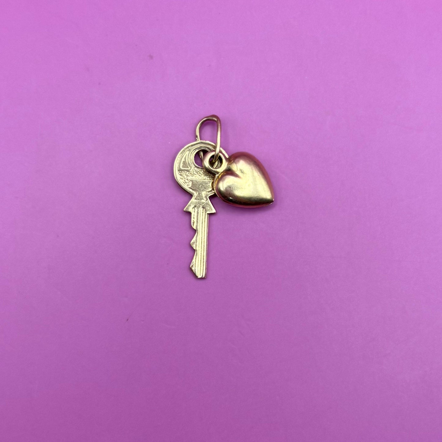 14k key to my heart charm