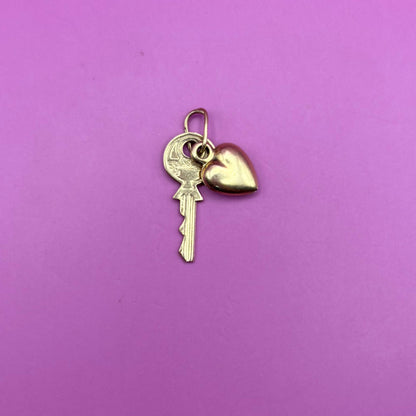 14k key to my heart charm