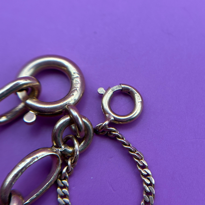 14k rolo 60s bracelet with safety chain 8"