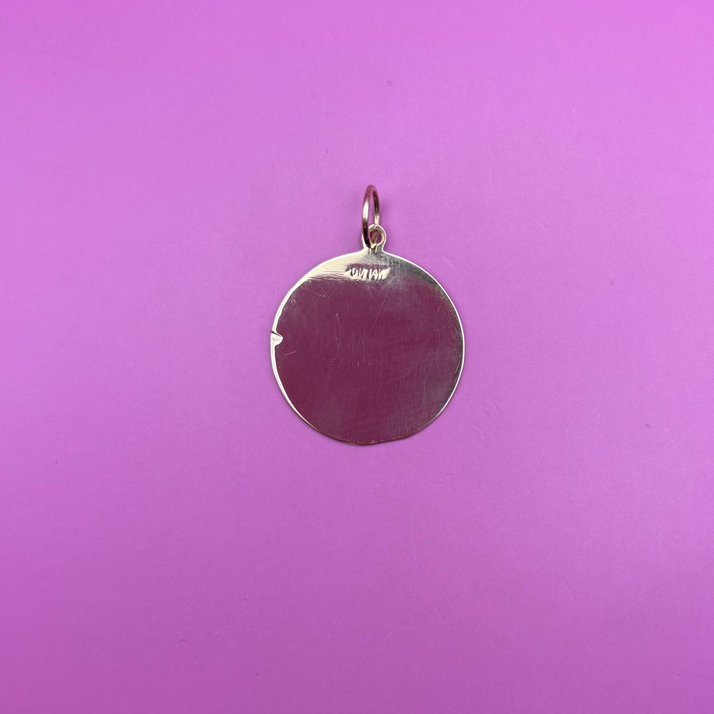 14k engine turned robert "bobbie" disc charm