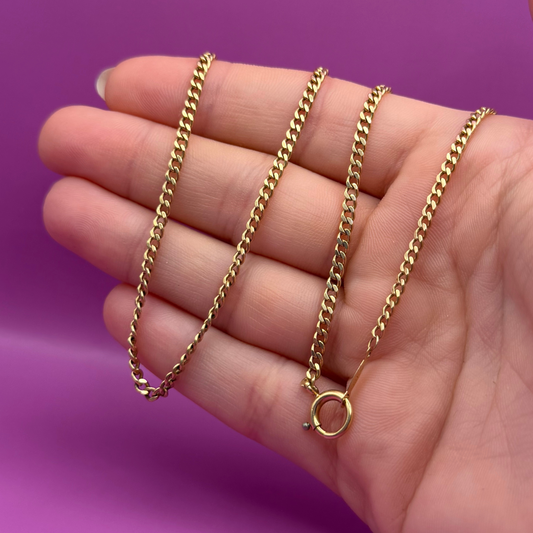 14k curb chain with large c-clasp 18.75"