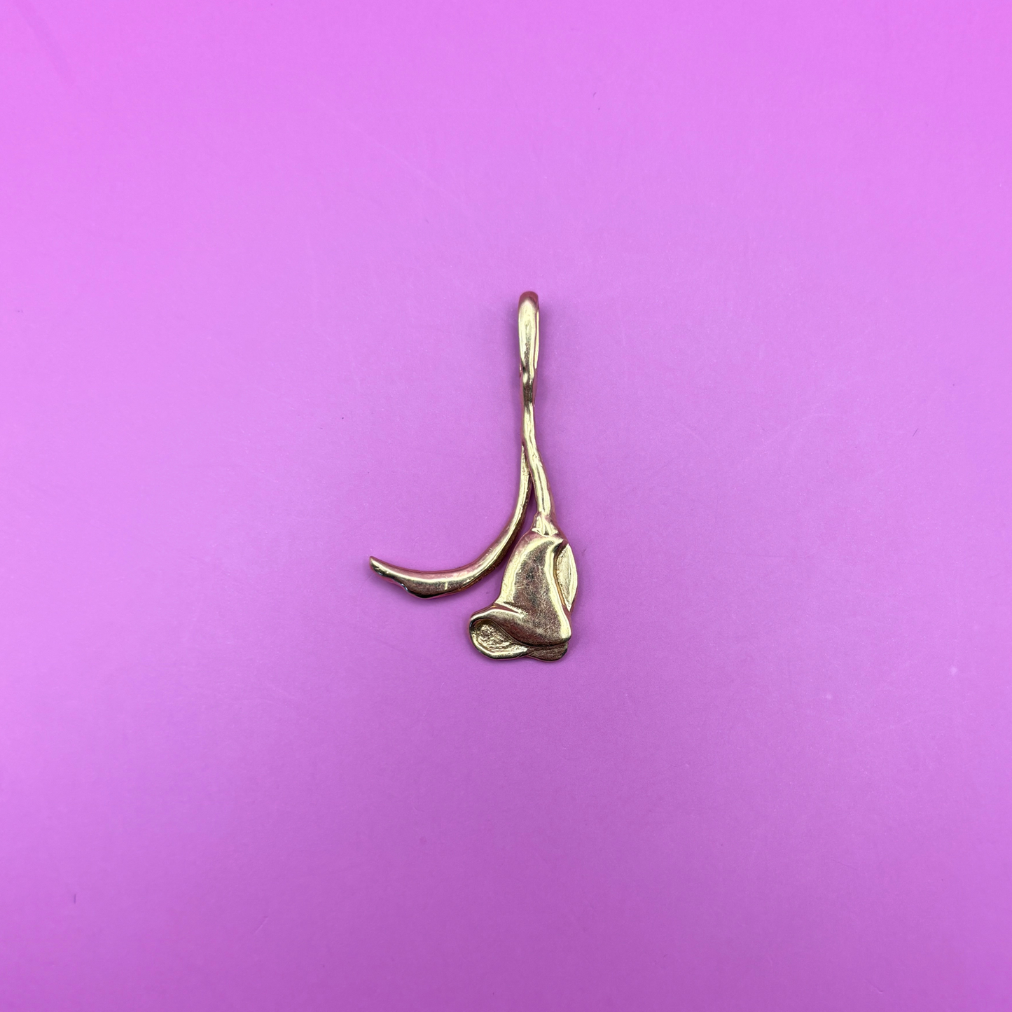 14k upside down lily charm