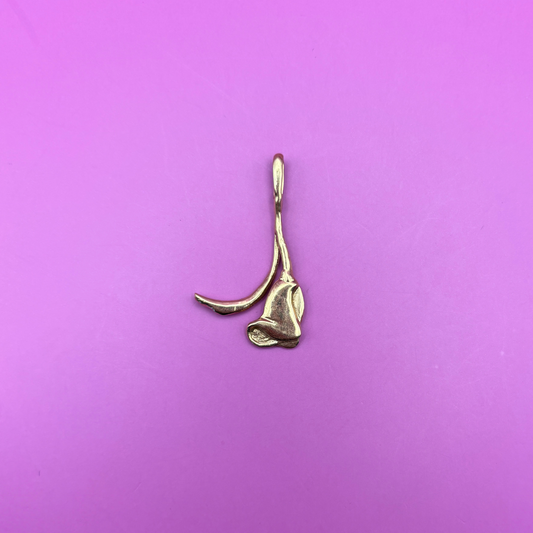 14k upside down lily charm