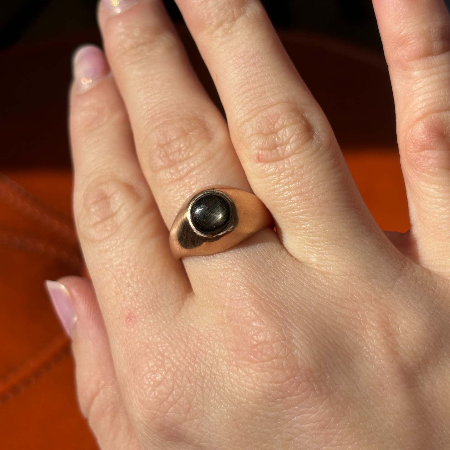 14k black star sapphire ring