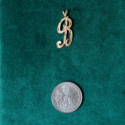 14k big letter B charm