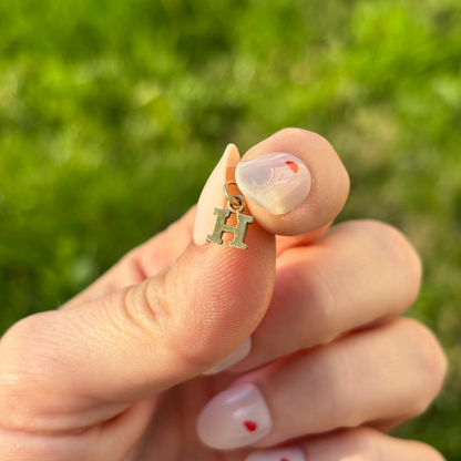 14k letter H mini charm