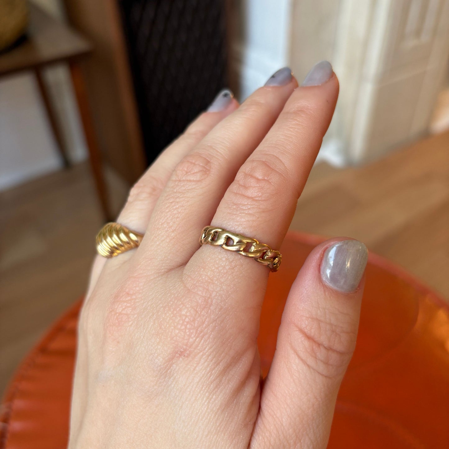 14k curb infinity band