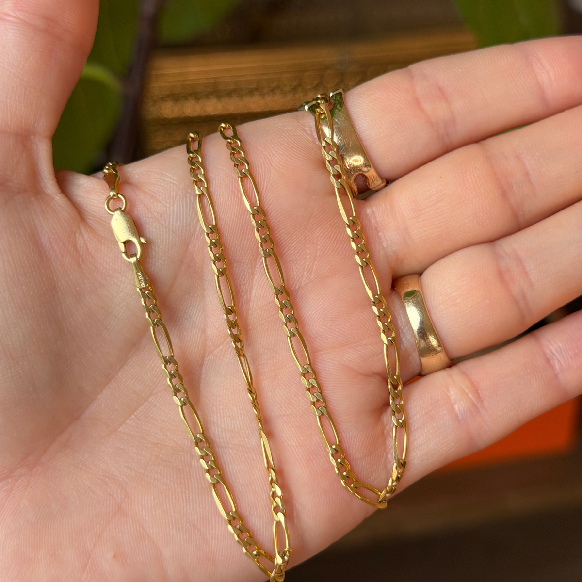 14k figaro chain 20"