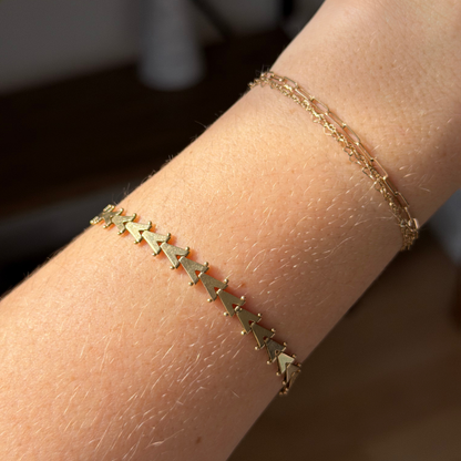 14k chevron link bracelet 7.5"