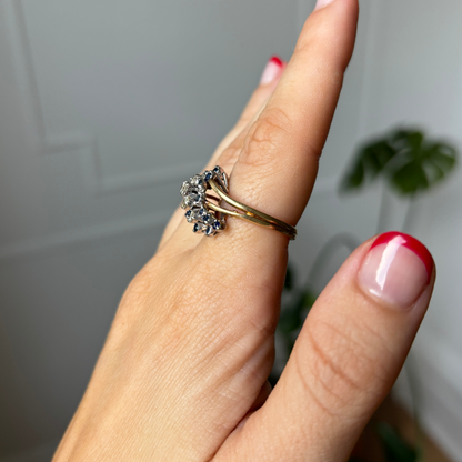 14k diamonds & sapphires cluster ring