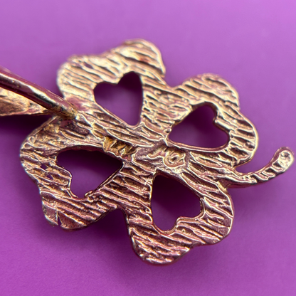 14k mini four leaf clover with diamond by Michael Anthony charm