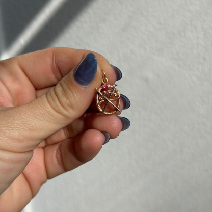 14k snake & swords frat pin conversion charm