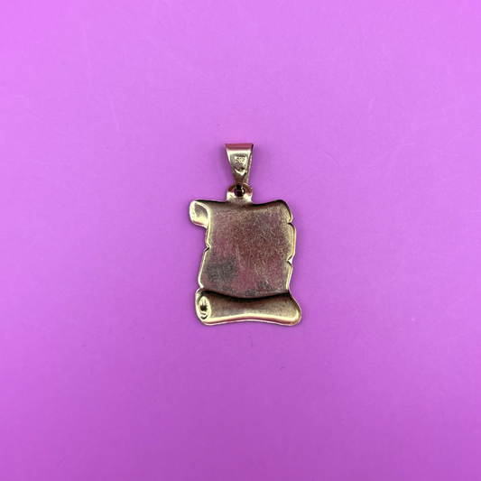 14k scroll charm
