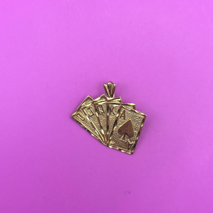 14k royal flush charm by Michael Anthony