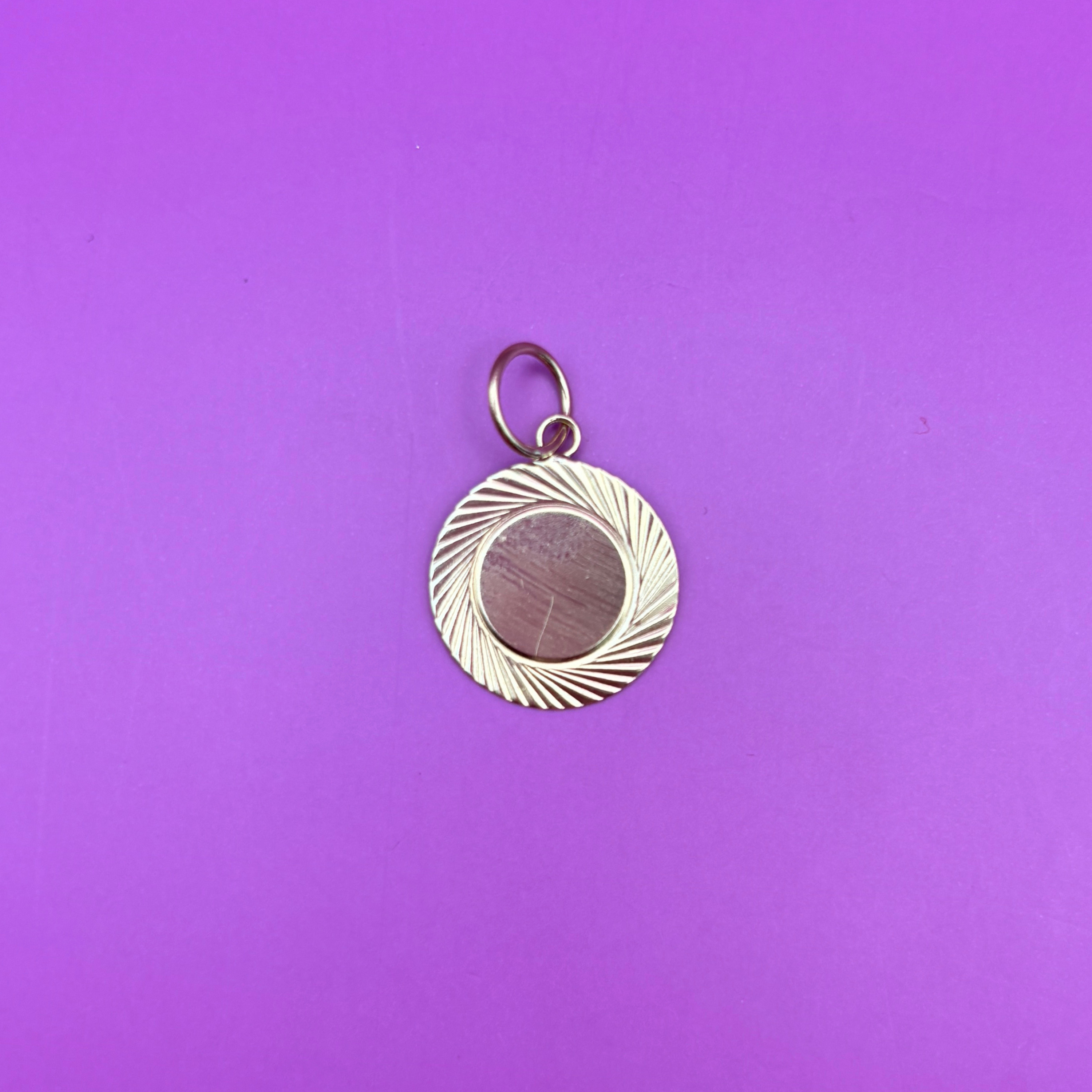14k disc pin conversion charm with engine turned edge – CNOJ