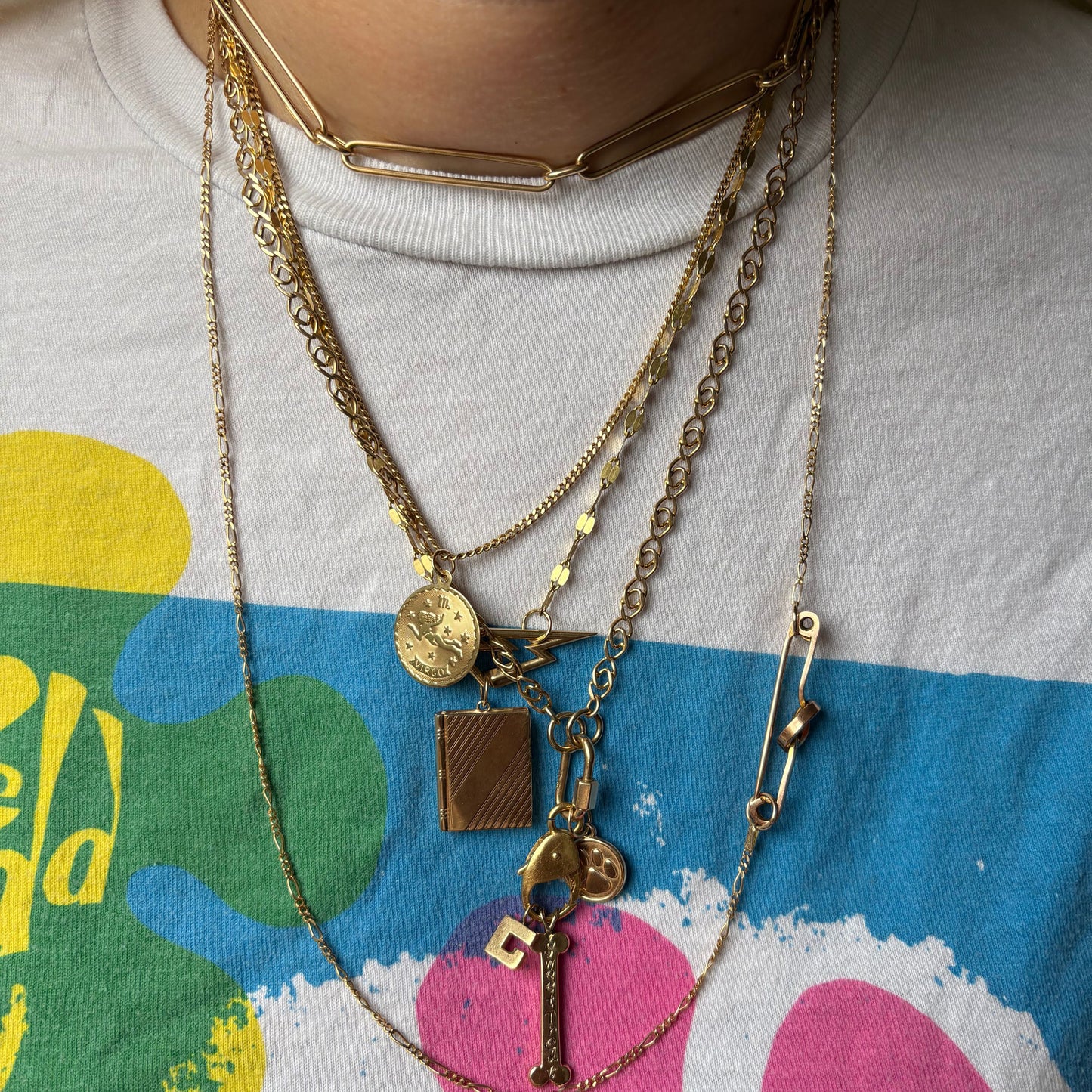 14k figaro sans-a-clasp chain 25"