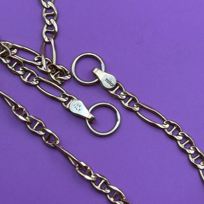 18k figaro mariner sans-a-clasp chain 17.5"