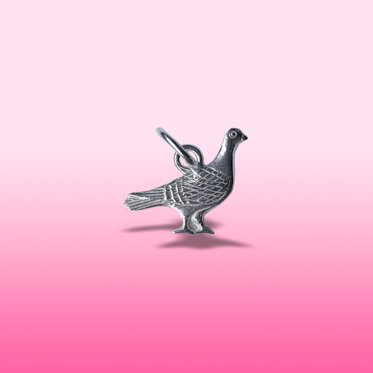 silver pigeon charm