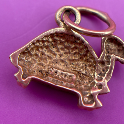 14k mini turtle charm