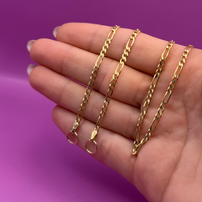 14k figaro sans-a-clasp chain 16.25"