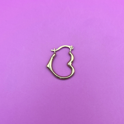 10k single hollow heart hoop